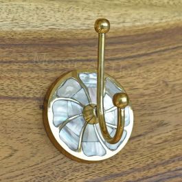 Black and White Mother of Pearl Inlay Brass Wall Hook Coat Hook Hanger