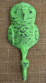 Green Owl Coat Hook