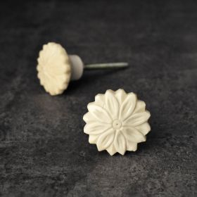 white flower cabinet knob