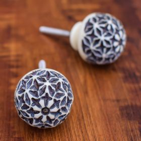 Rustic Etched  Round Ball Cabinet Knob