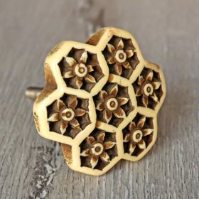Rustic Hexa Hive Etched Resin Cabinet Knob