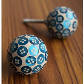 Blue Button Cluster Knob