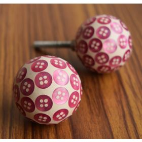 Pink Button Cluster Knob