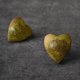 Light Brown Wooden Heart Knob