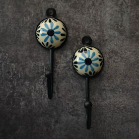 Blue Aster Ceramic Wall Hook Keys Hanger
