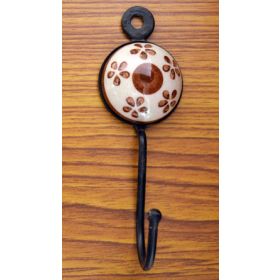 Brown Aubreita Ceramic Coat Hook Keys Hanger