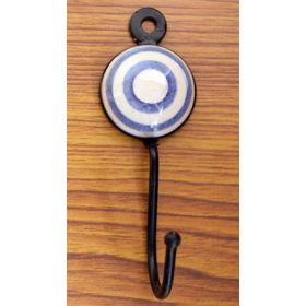 Blue Spiral Ceramic Coat Hook Keys Hanger Wall Hook