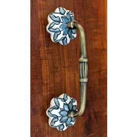 Grey Starflower Knob Antique Cabinet Door Handle Wardrobe Pull Handle
