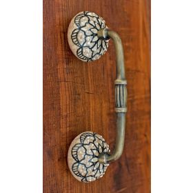 Shabby Chic Crackled Ceramic Knob Antique Cabinet Door Handle