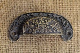 Floral Frieze Cabinet Drawer Cup Pull Handle Wardrobe Pull