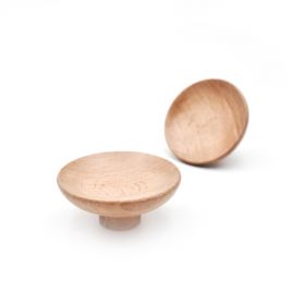 Natural Beechwood Concave Cabinet Drawer Knob
