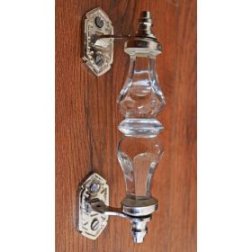 Clear Glass Silver Dresser Drawer Handle