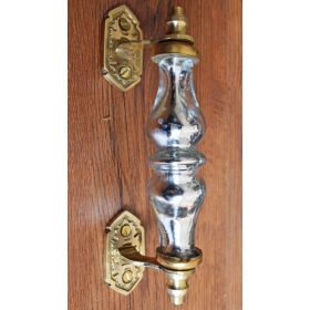 Mercury Silver Glass Brass Dresser Door Handle