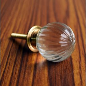 Clear Muskmelon Glass Knob