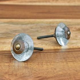Disk Shaped Glass Cabinet Knob