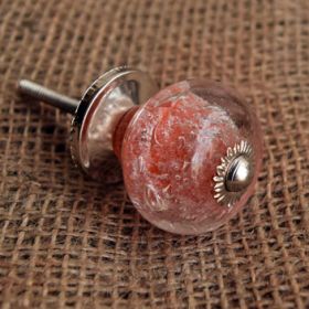 Red Bubble Round Glass Knob