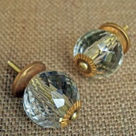 Round Cut Sphere Crystal Glass Knob