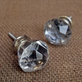Brilliant Cut Diamond Glass Knob
