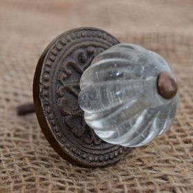 Hazy Muskmelon Glass Knob With Backplate