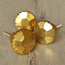 Faceted Gold Daisy Glass Knob
