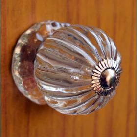 Clear Pumpkin Glass Knob