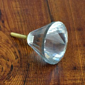 Diamond Cut Crystal Glass Knob
