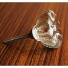 Smoky Wedged Glass Drawer Knob