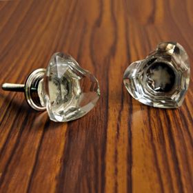 Heart Glass Cabinet Drawer Knob Pull