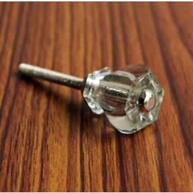 Small Hexagon Bullet Glass Drawer Knob