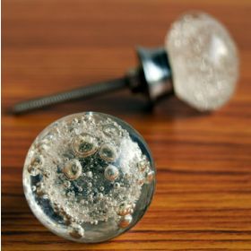 Clear Bubble Glass Knob