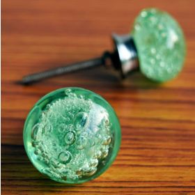 Mint Green Bubble Glass Knob