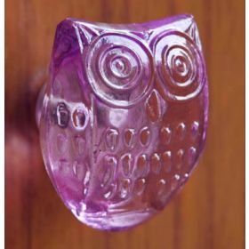 Pink Owl Glass Knob