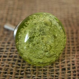 Green Bubble Glass Cabinet Drawer Knob