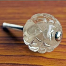 Clear Custard Apple Glass Knob