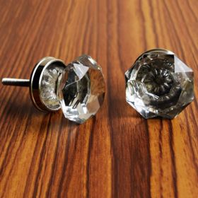 Diamond Crystal Glass Cabinet Dresser Drawer Knob Handle