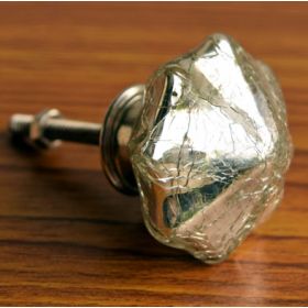 Crackled Silver Umbrella Glass Knob