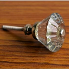 Brilliant Diamond Cut Glass Knob