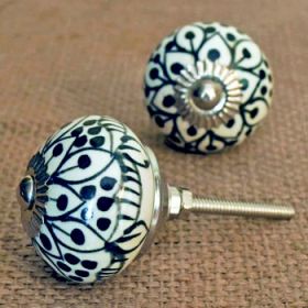 Black Tribal Ceramic Knob