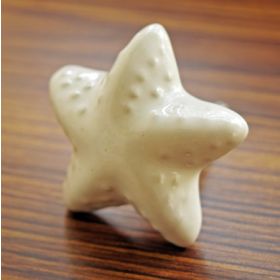 White Starfish Ceramic Knob