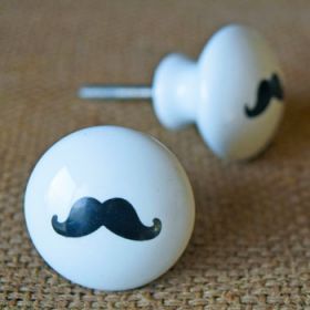 Round Moustache Ceramic Knob