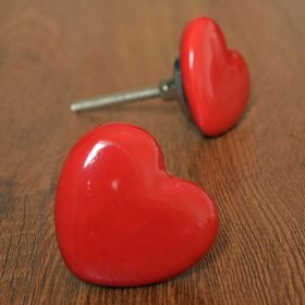 Red Heart Ceramic Knob