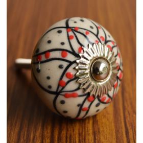 Embossed Wild Rose Ceramic Knob