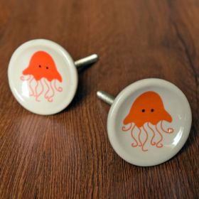 Kids Cabinet Jellyfish Ceramic Knob