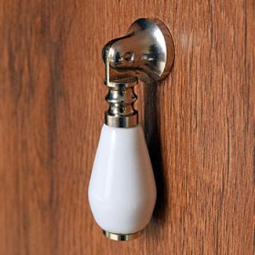 White Teardrop Ceramic Drawer Knob Pull