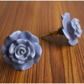Purple Rose Ceramic Knob