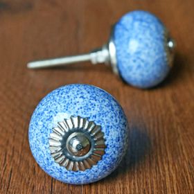 Blue Splatter Ceramic Knob
