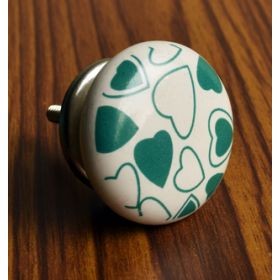 Green Hearts Montage Ceramic Knob