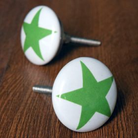 Green Star Ceramic Knob