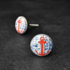 Red Anchor Ceramic Knob