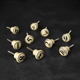 Small Numbers Ceramic Knob